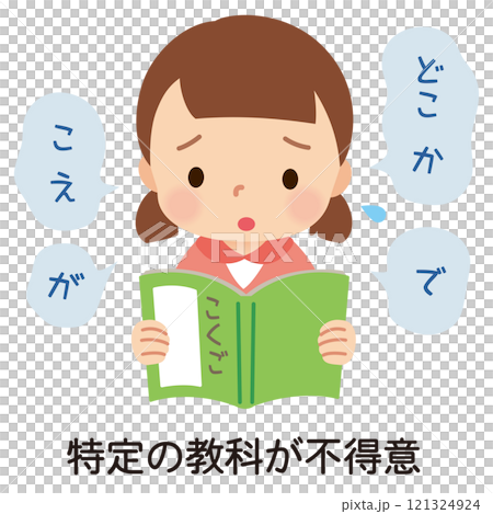 場面緘黙症　緊張して上手く音読できない子ども　発達障害 121324924