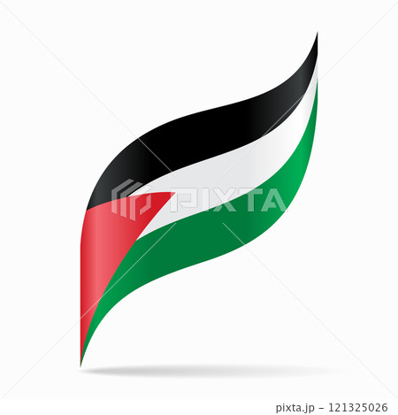 Palestine flag wavy background layout. Vector illustration. 121325026