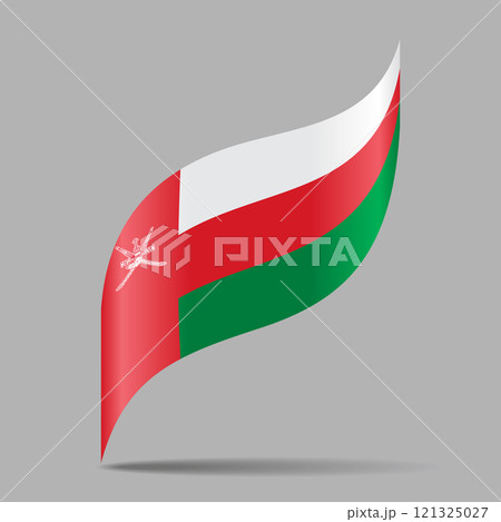 Oman flag wavy background layout. Vector illustration. 121325027