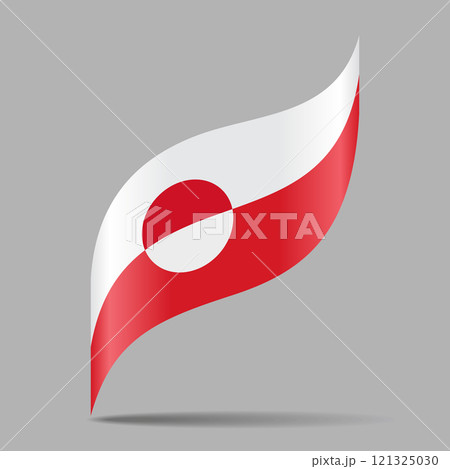Greenland flag wavy background layout. Vector illustration. 121325030