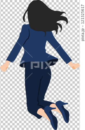 跳躍的女商人的插圖 跳躍的女商人的插圖 121325617