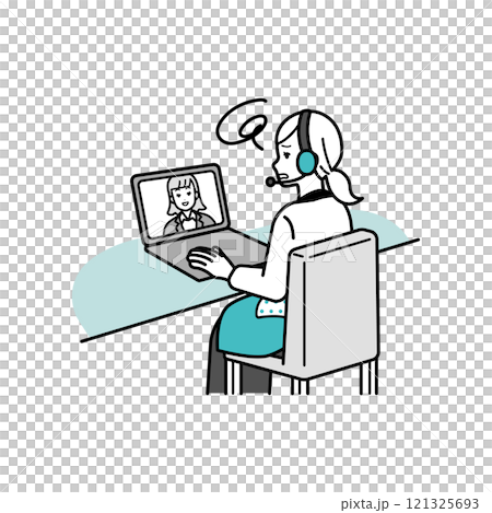 Housewife using a webcam Housewife using a webcam 121325693