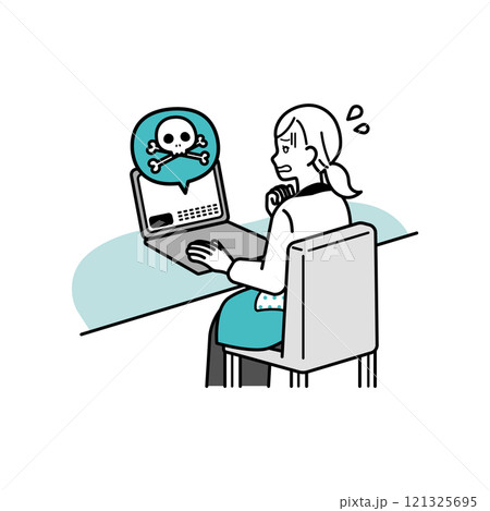 パソコンを操作する主婦 121325695