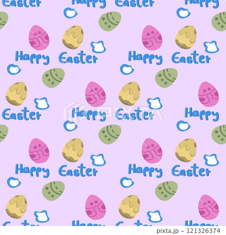 Easter colorful egg on pink background illustration  121326374