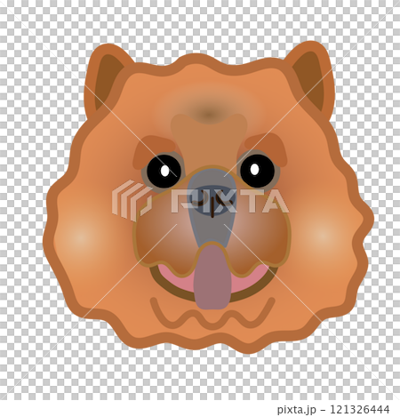 チャウチャウの顔のイラスト 121326444
