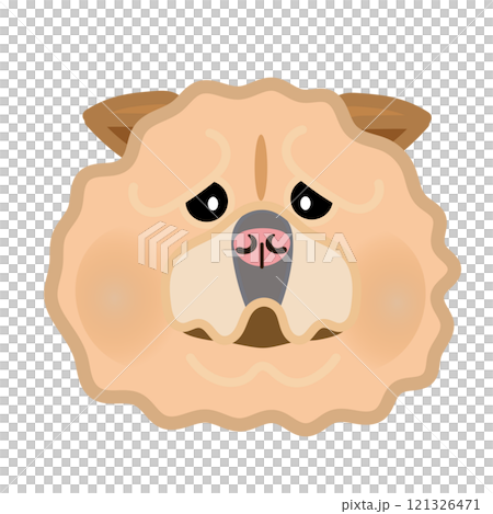 チャウチャウの顔のイラスト 121326471