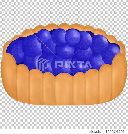 blueberry pie dessert hand drawn transparency illustration 121326901