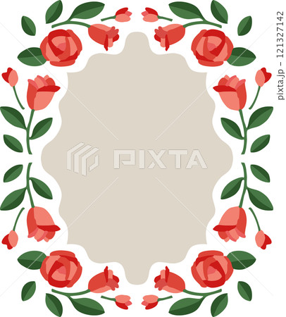 バラのベクターフレーム 121327142