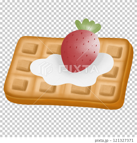 waffle and cream strawberry hand drawn transparency illustration waffle and cream strawberry hand drawn transparency illustration 121327371
