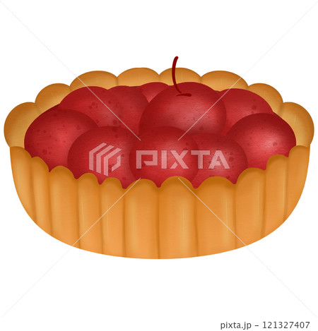 Cherry pie with large cherries hand drawn transparency illustration Cherry pie with large cherries hand drawn transparency illustration 121327407