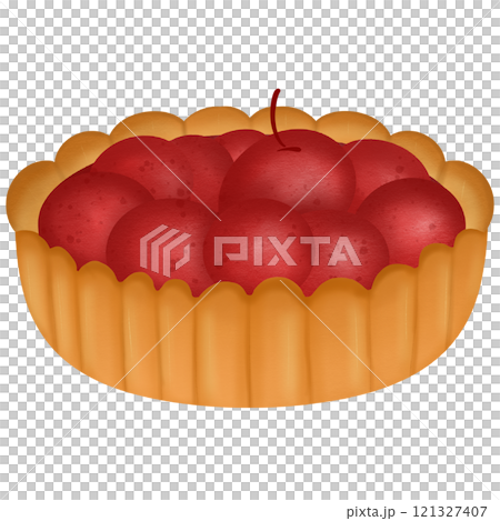 Cherry pie with large cherries hand drawn transparency illustration Cherry pie with large cherries hand drawn transparency illustration 121327407