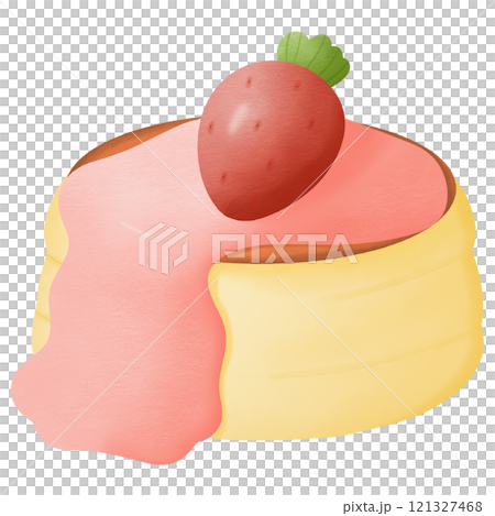 Japanese Souffle Pancak strawberry and jam strawberry hand drawn element illustration Japanese Souffle Pancak strawberry and jam strawberry hand drawn element illustration 121327468