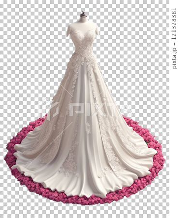 Beautiful wedding dress - Generative ai 121328381