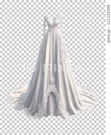 Beautiful wedding dress - Generative ai 121328394