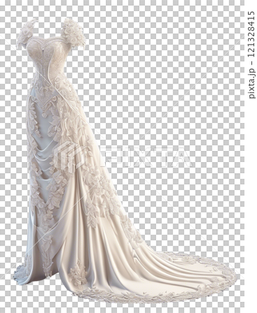 Beautiful wedding dress - Generative ai 121328415