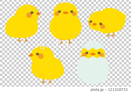 可愛的小雞插畫集向量素材 可愛的小雞插畫集向量素材 121328733