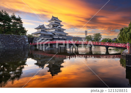 The historic Matsumoto Castle in Matsumoto, Japan The historic Matsumoto Castle in Matsumoto, Japan 121328831