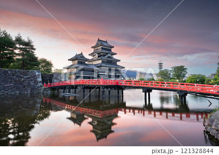 The historic Matsumoto Castle in Matsumoto, Japan 121328844