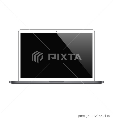 laptop white color with blank screen isolated on white background. vector illustration laptop white color with blank screen isolated on white background. vector illustration 121330140