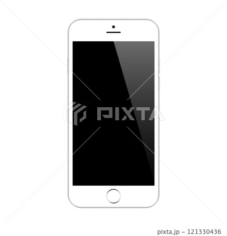 smartphone white color with blank touch screen isolated on white background. vector illustration 121330436