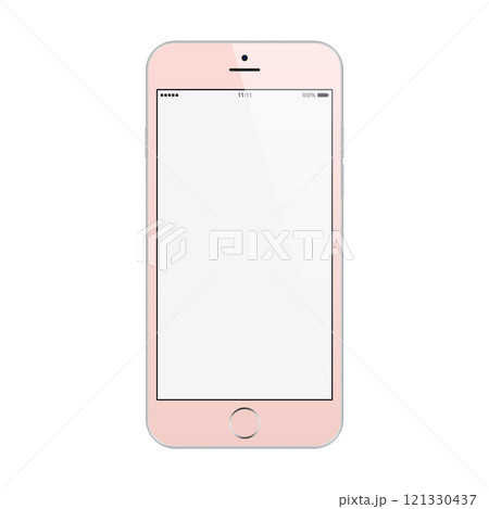 smartphone rose gold color with blank touch screen isolated on white background. vector illustration 121330437