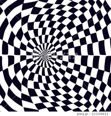 Psychedelic checkerboard pattern 121330813