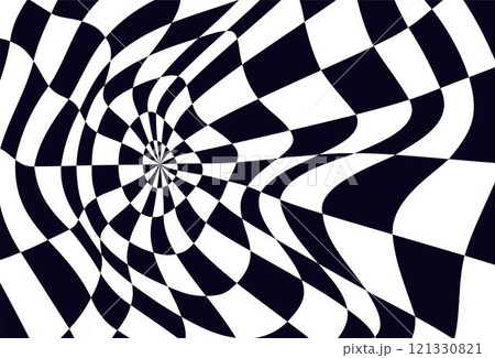 Psychedelic checkerboard pattern 121330821