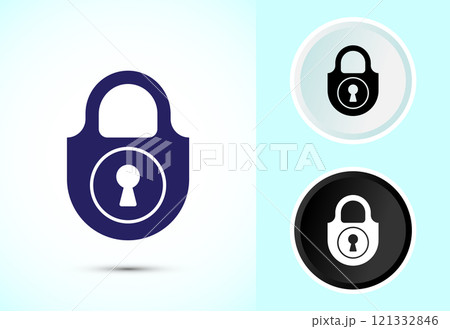 Lock icon design illustration. Security sign symbol, padlock icon 121332846