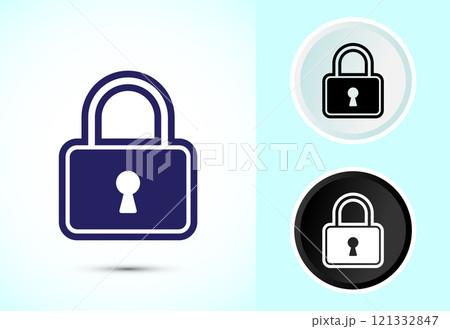 Lock icon design illustration. Security sign symbol, padlock icon 121332847