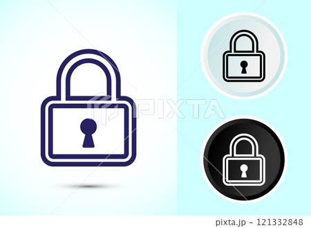 Lock icon design illustration. Security sign symbol, padlock icon 121332848