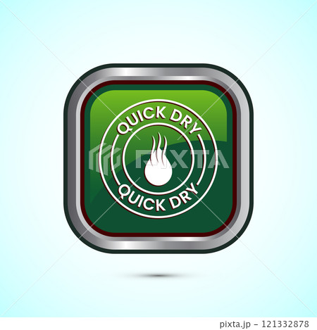 Quick dry icon design illustration. Fast dry cleaning service sign. Button design Quick dry icon design illustration. Fast dry cleaning service sign. Button design 121332878
