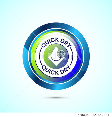 Quick dry icon design illustration. Fast dry cleaning service sign. Button design Quick dry icon design illustration. Fast dry cleaning service sign. Button design 121332883