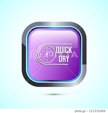 Quick dry icon design illustration. Fast dry cleaning service sign. Button design Quick dry icon design illustration. Fast dry cleaning service sign. Button design 121332889