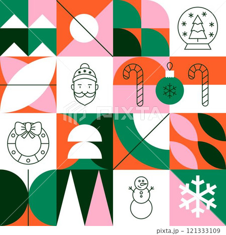 Christmas Geometrical Line Seamless Pattern Christmas Geometrical Line Seamless Pattern 121333109