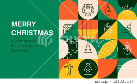 Christmas Seasonal Geometrical Banner 121333117