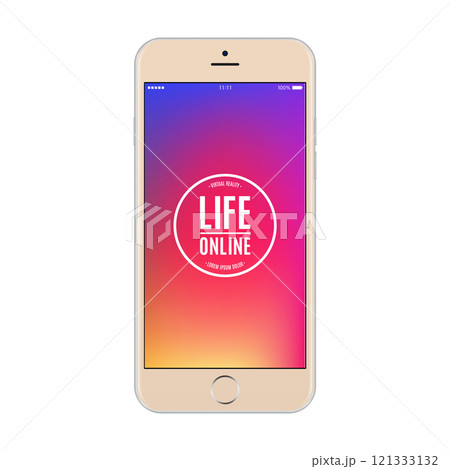smartphone gold color with colored screen isolated on white background. stock vector illustration eps10 smartphone gold color with colored screen isolated on white background. stock vector illustration eps10 121333132