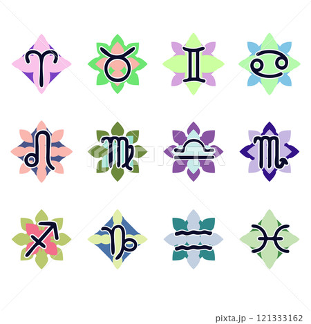 星座記号のアイコンイラストのセット 121333162