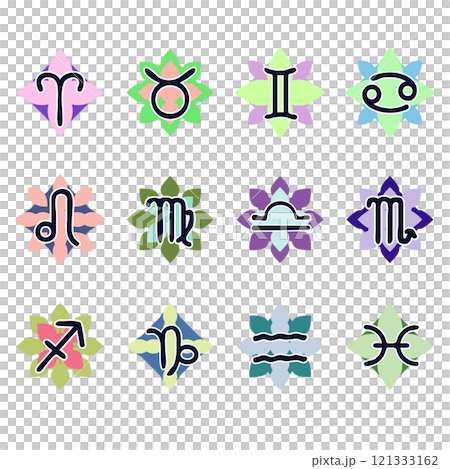 星座記号のアイコンイラストのセット 121333162