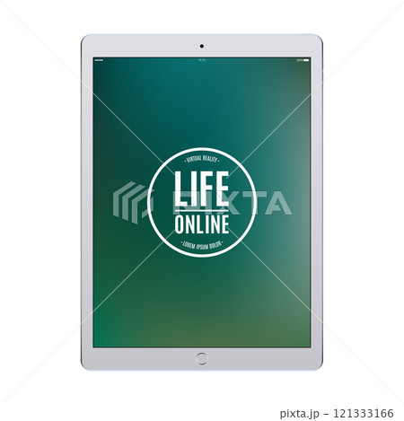 tablet grey color with blank colored screen isolated on white background. stock vector illustration eps10 tablet grey color with blank colored screen isolated on white background. stock vector illustration eps10 121333166