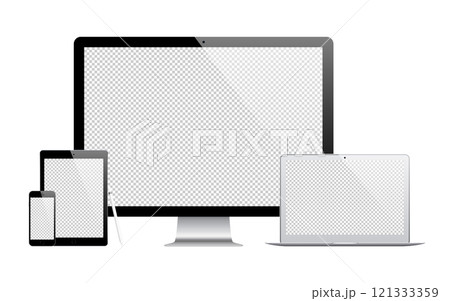 mockup gadget and device: stylus, smartphone, tablet, laptop and computer monitor with blank screen isolated on white background. stock vector illustration eps10 mockup gadget and device: stylus, smartphone, tablet, laptop and computer monitor with blank screen isolated on white background. stock vector illustration eps10 121333359