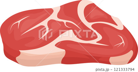 Raw beef steak isolated on white background representing protein, food, barbecue, grill, restaurant, butchery, cooking, and delicatessen concepts 121333794