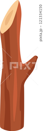 Redwood lumber with visible growth rings and a sawn top surface represents sustainable forestry and the use of renewable resources in construction and woodworking 121334150