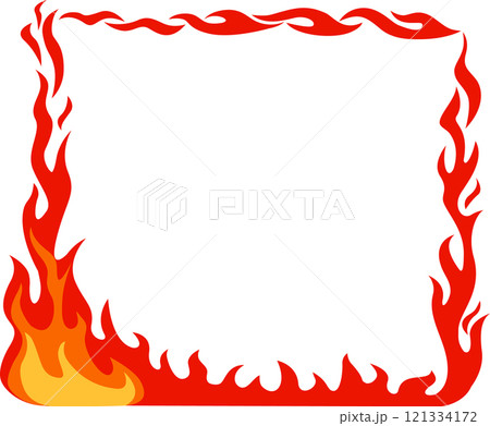 Stylized flames creating a frame border with empty space in the center on white background, ideal for certificates, diplomas or announcements Stylized flames creating a frame border with empty space in the center on white background, ideal for certificates, diplomas or announcements 121334172
