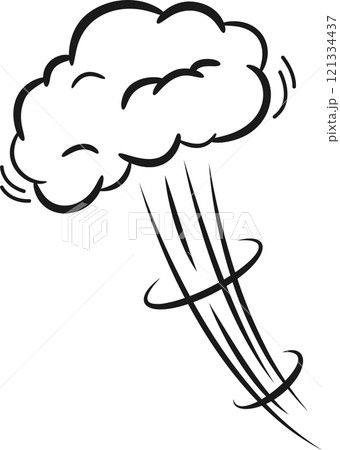 Cartoon explosion bursting with energy, releasing clouds of smoke and shock waves, creating a vibrant visual effect enhanced by dynamic motion lines and swirling patterns 121334437