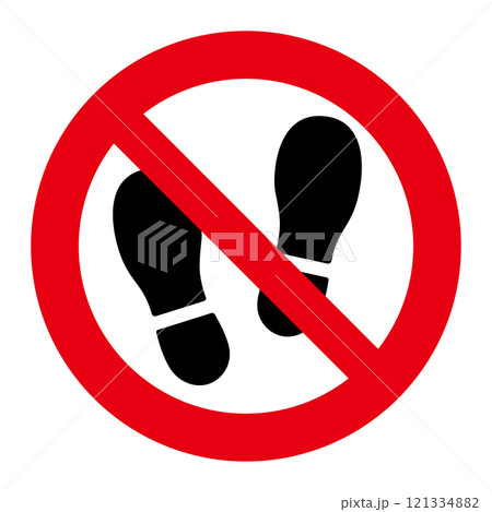 土足厳禁の標識 土足厳禁の標識 121334882