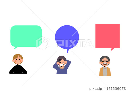 笑顔の子ども達　吹き出し 121336078