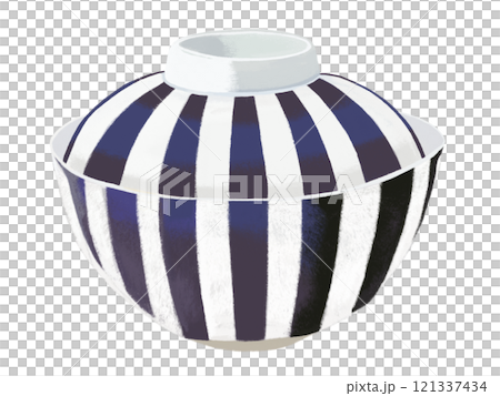 Rice bowl (striped) with lid Rice bowl (striped) with lid 121337434