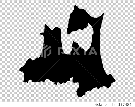 A slightly loose silhouette of Aomori prefecture, Tohoku region A slightly loose silhouette of Aomori prefecture, Tohoku region 121337484