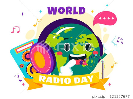 World Radio Day Vector Illustration on 13 February Depicting Technology, Science, and Communication in a Flat Style Cartoon Background World Radio Day Vector Illustration on 13 February Depicting Technology, Science, and Communication in a Flat Style Cartoon Background 121337677