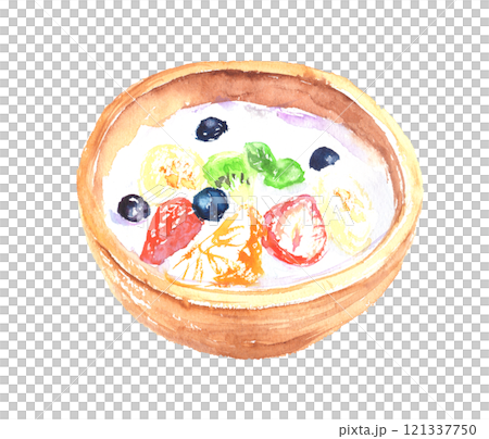 水彩畫的優格插圖 121337750